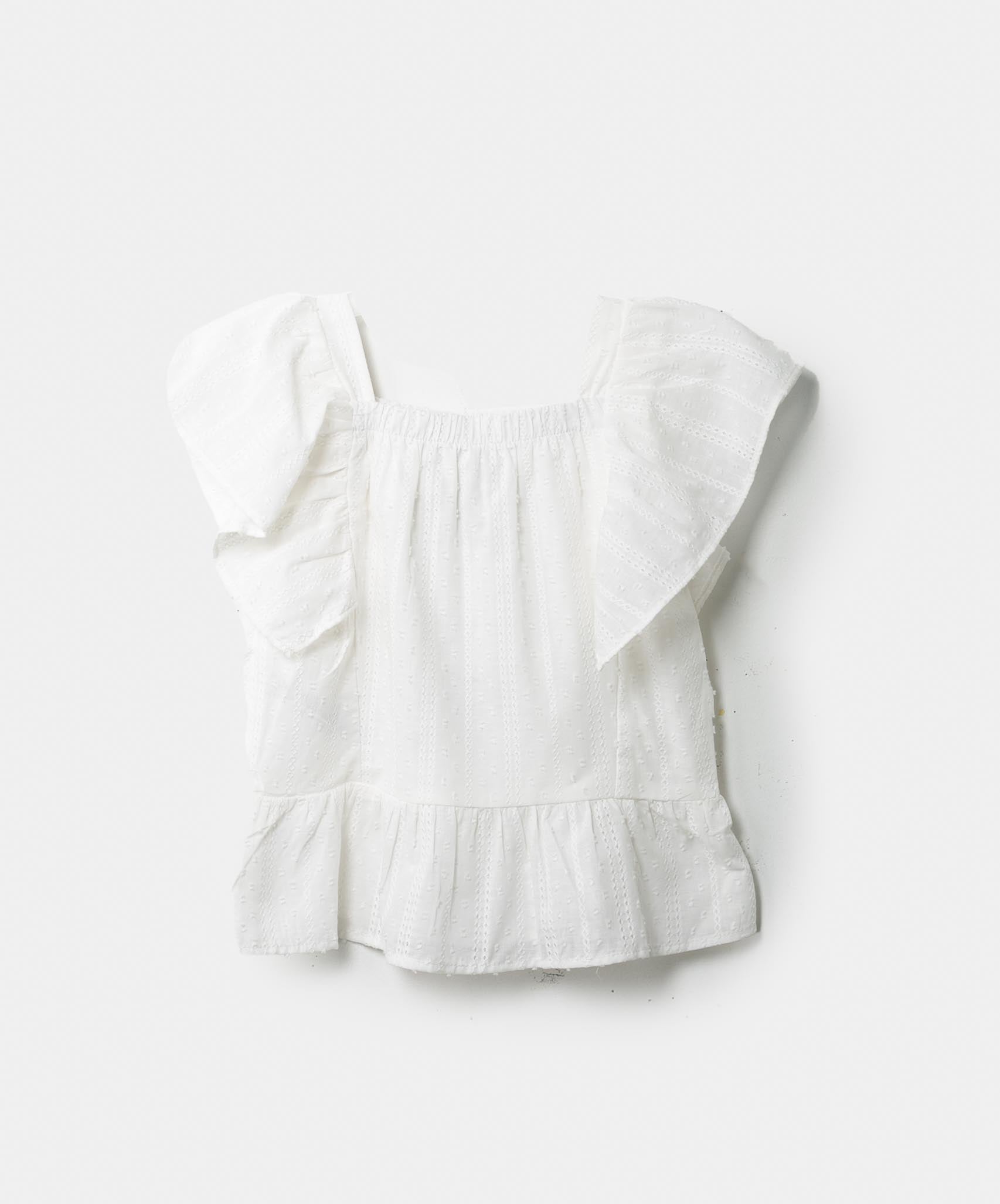 Blusa infantil de niña en ojalillo color blanco – POLITO