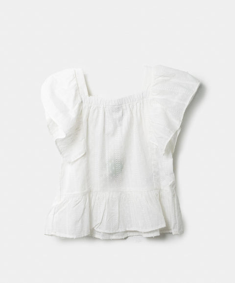 Blusa Para Niña En Ojalillo Color Blanco