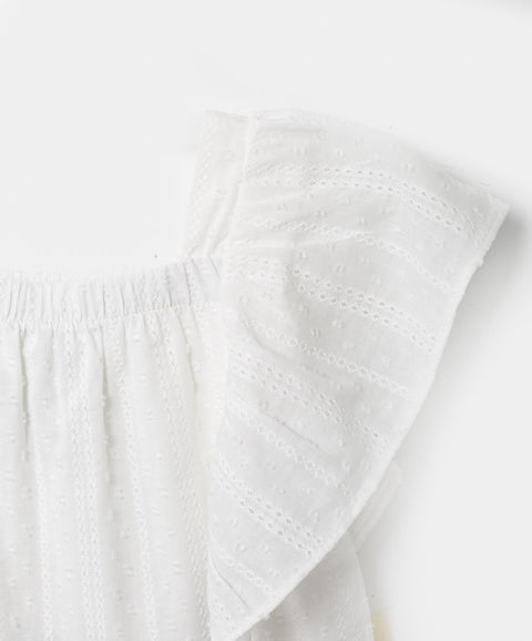 Blusa Para Niña En Ojalillo Color Blanco