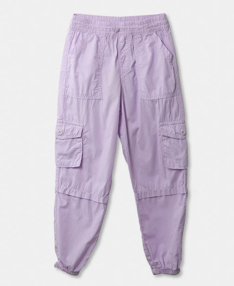 Pantalón Cargo Para Niña En Popelina Color Lila