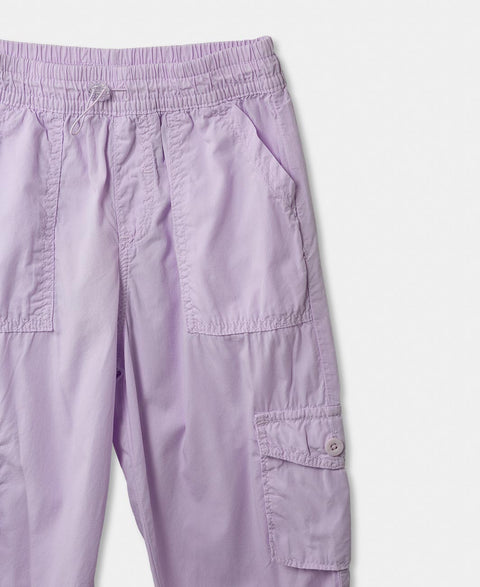 Pantalón Cargo Para Niña En Popelina Color Lila
