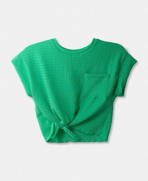 Camiseta Manga Corta Para Niña En Moka Color Verde