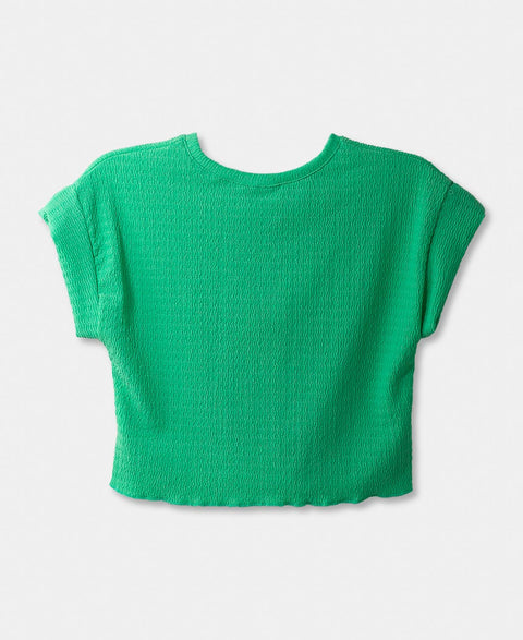 Camiseta Manga Corta Para Niña En Moka Color Verde