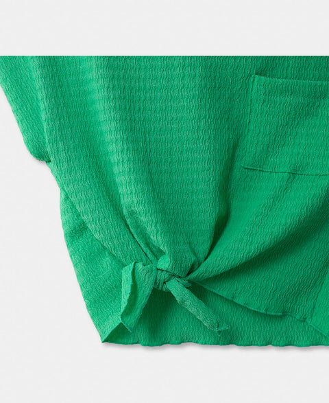 Camiseta Manga Corta Para Niña En Moka Color Verde