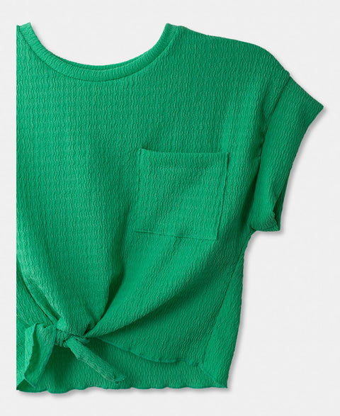 Camiseta Manga Corta Para Niña En Moka Color Verde