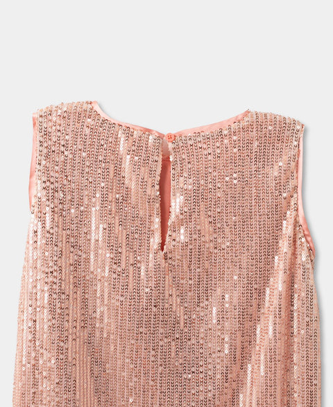 Vestido Para Niña En Tull Lentejuelas Color Rosado