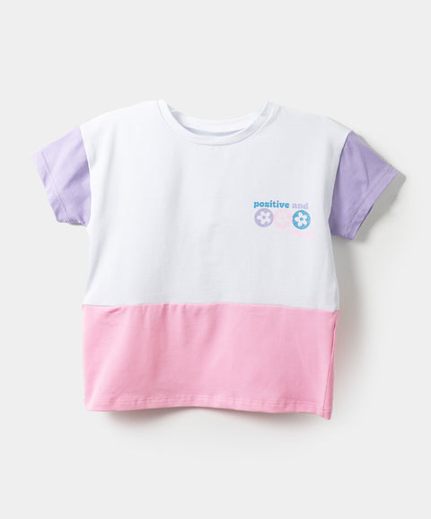 Camiseta Manga Corta Para Bebe Niña En Licra Color Blanco