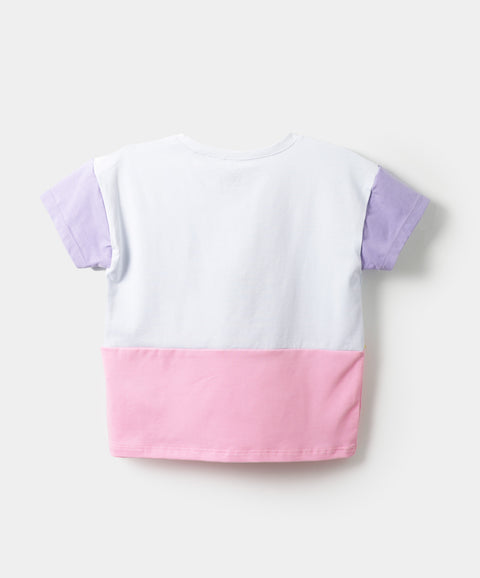 Camiseta Manga Corta Para Bebe Niña En Licra Color Blanco