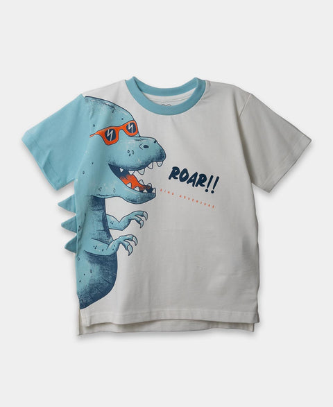 Camiseta Manga Corta Para Bebe Niño En Tela Suave Color Marfil
