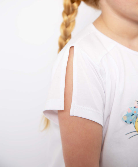 Conjunto Camiseta Y Leggings Para Bebé Niña En Licra Color Blanco