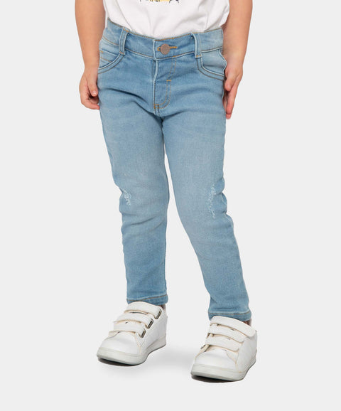Jean Slim Para Bebé Niña En Burda Color Índigo Claro