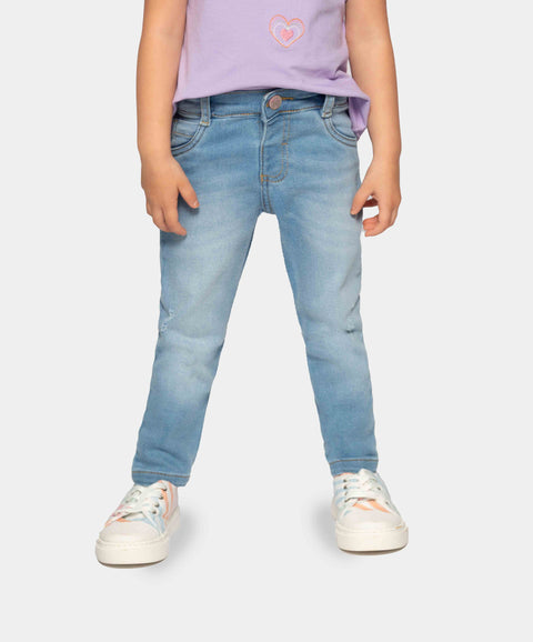 Jean Slim Para Bebé Niña En Burda Color Índigo Claro