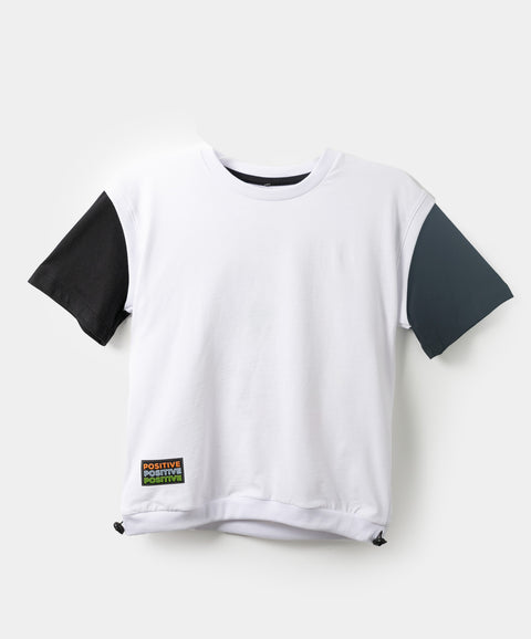 Camiseta Manga Corta Para Niño En Tela Suave Color Blanco