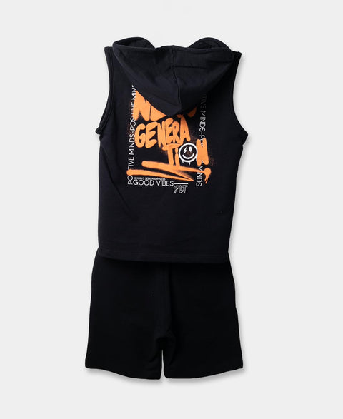 Conjunto De Bermuda Para Niño En Burda Color Negro