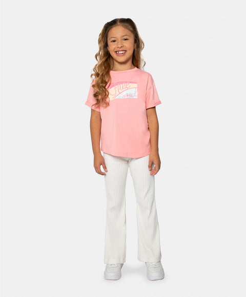 Camiseta Manga Corta Para Niña En Licra Color Salmon
