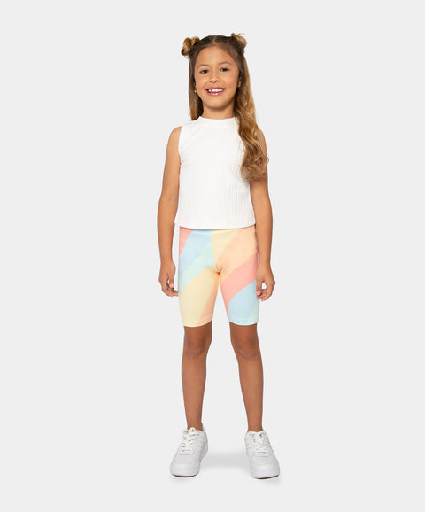 Camiseta Manga Sisa Para Niña En Rib Color Blanco