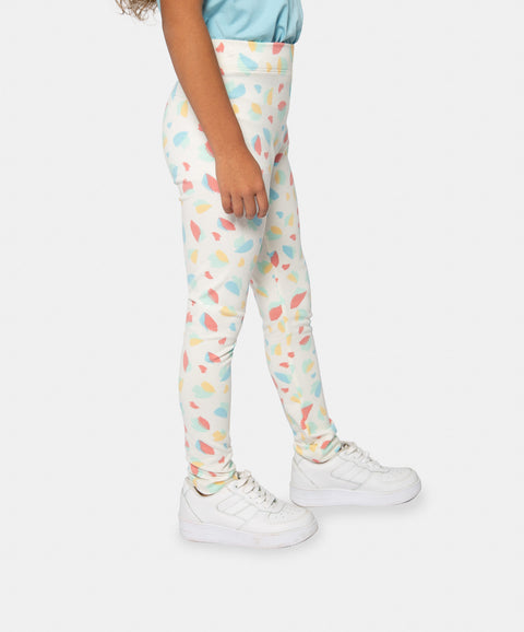 Leggins Estampado Para Niña En Licra Color Blanco