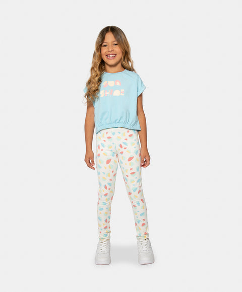 Leggins Estampado Para Niña En Licra Color Blanco