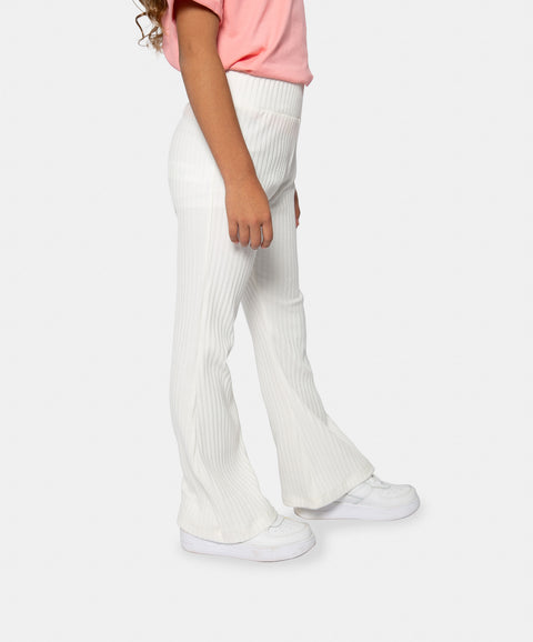 Leggings Bota Campana Para Niña En Rib Color Blanco