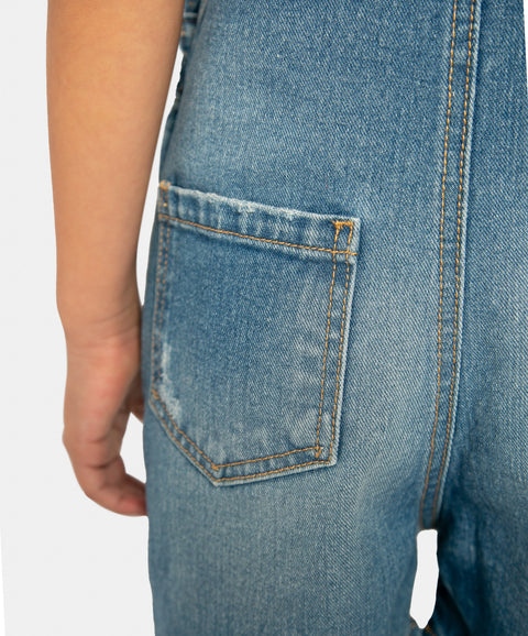 Overol Short Para Niña En Denim Color Índigo