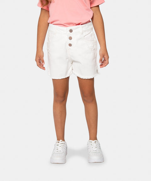 Short Para Niña En Drill Color Blanco