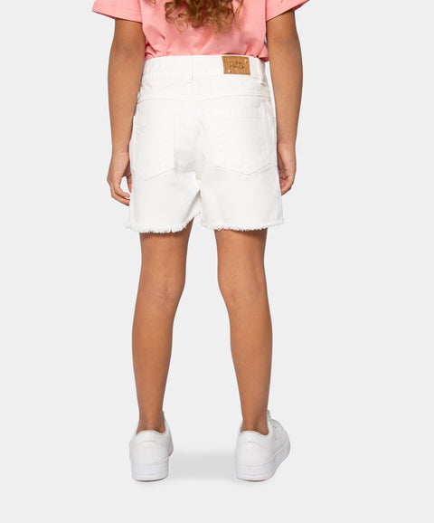 Short Para Niña En Drill Color Blanco