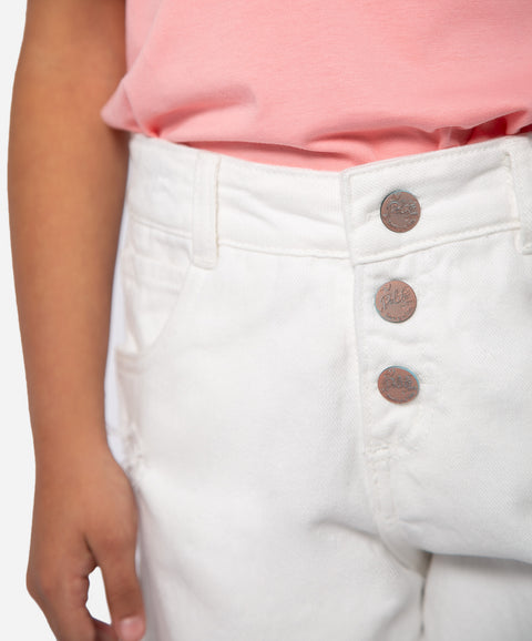 Short Para Niña En Drill Color Blanco