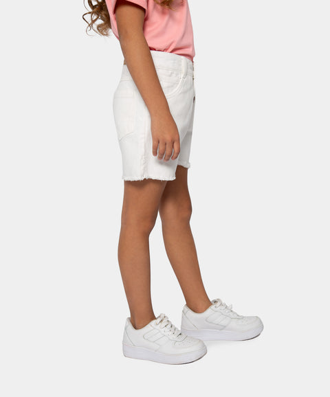 Short Para Niña En Drill Color Blanco