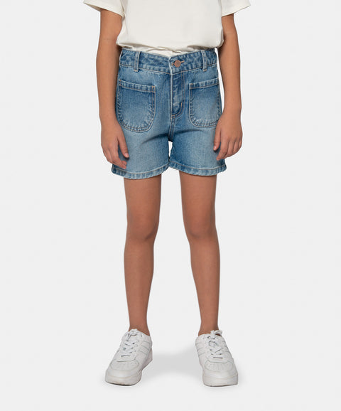 Short Para Niña En Denim Color Índigo