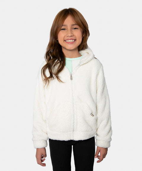 Chaqueta Para Niña En Felpa Color Marfil