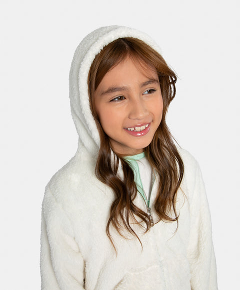 Chaqueta Para Niña En Felpa Color Marfil