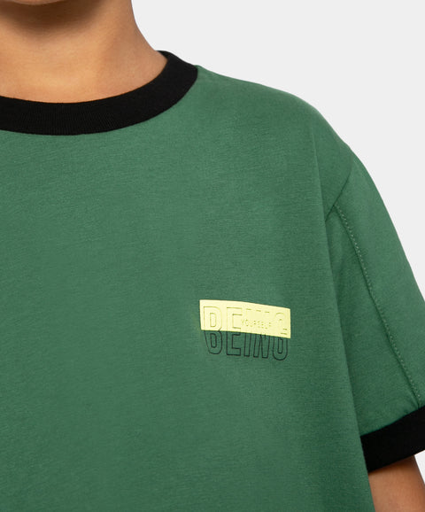Camiseta Manga Corta Para Niño En Tela Suave Color Verde