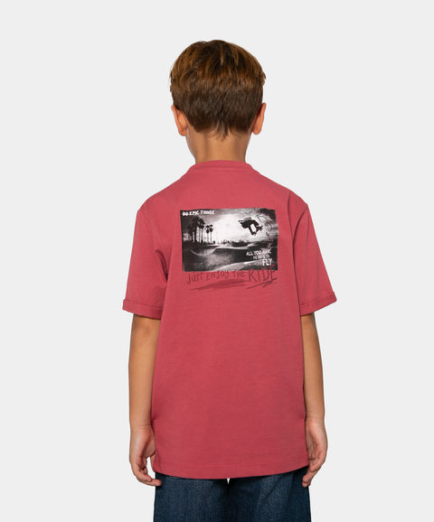 Camiseta Manga Corta Para Niño En Tela Suave Color Rojo