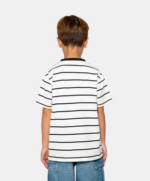 Camiseta Manga Corta Para Niño En Tela Suave Color Marfil
