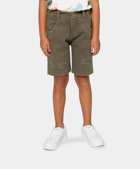 Bermuda Para Niño En Drill Color Verde