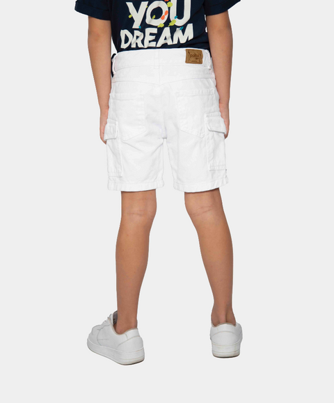 Bermuda Para Niño En Drill Color Blanco