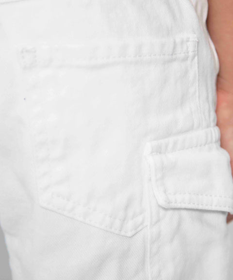 Bermuda Para Niño En Drill Color Blanco