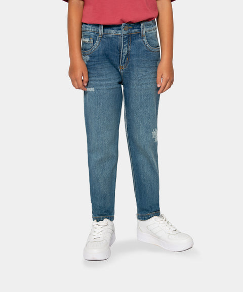 Jean Slim Para Niño En Denim Color Indigo
