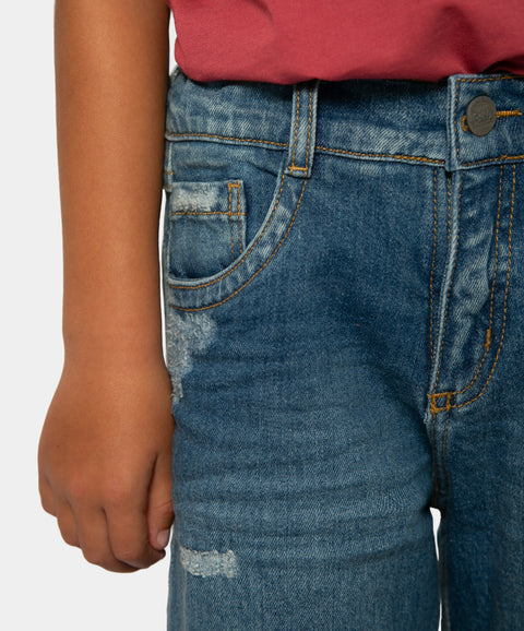 Jean Slim Para Niño En Denim Color Indigo
