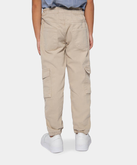 Pantalón Cargo Para Niño En Drill Color Arena