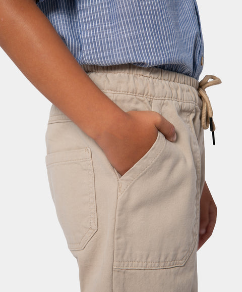 Pantalón Cargo Para Niño En Drill Color Arena