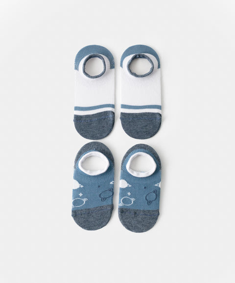 Medias X 2 Para Bebé Niño En Algodón Color Azul