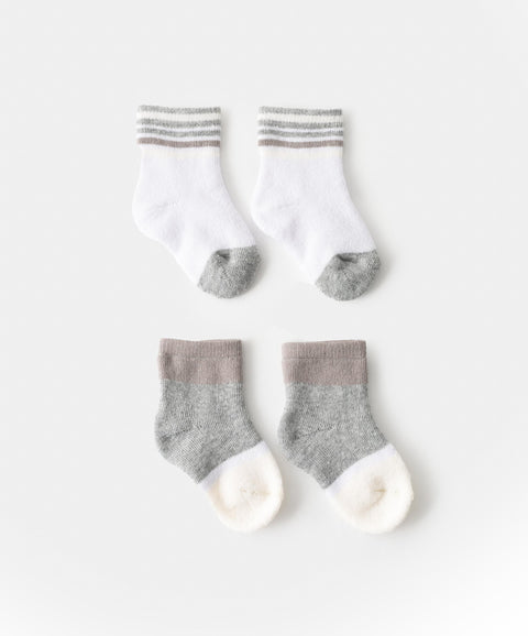 Medias X 2 Para Bebé Niño En Algodón Color Blanco