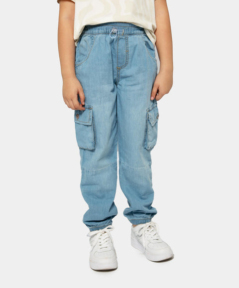 Jean Cargo Para Niña En Denim Color Índigo