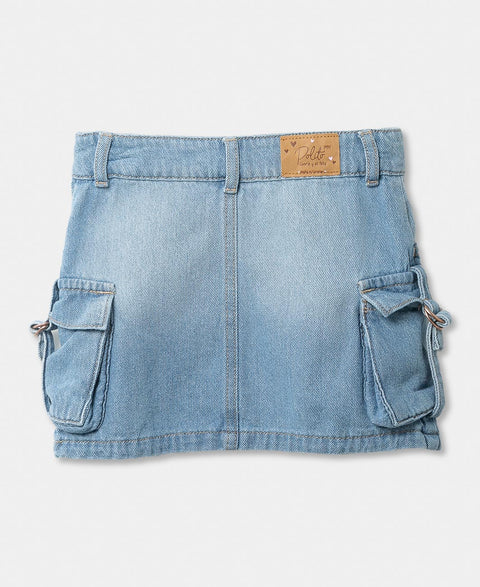 Falda corta Para Niña En Denim Color Índigo