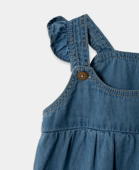 Overol Para Recién Nacida En Denim Color Índigo
