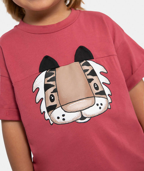 Camiseta Manga Corta Para Bebe Niño En Tela Suave Color Rojo