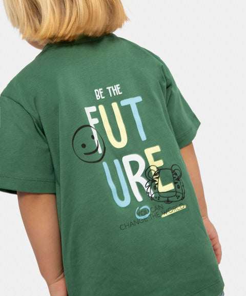 Camiseta Manga Corta Para Bebe Niño En Tela Suave Color Verde