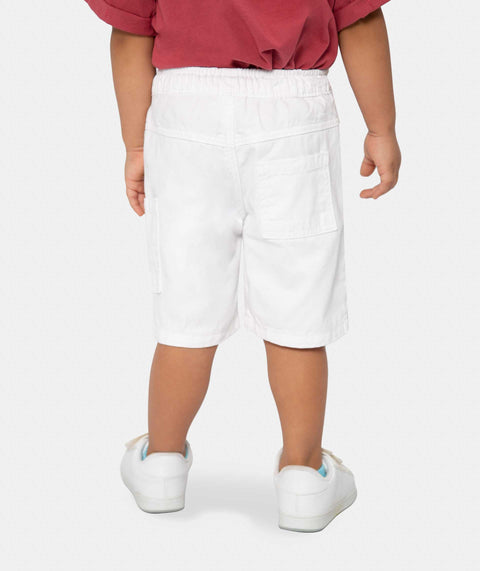 Bermuda Para Bebé Niño En Drill Color Blanco