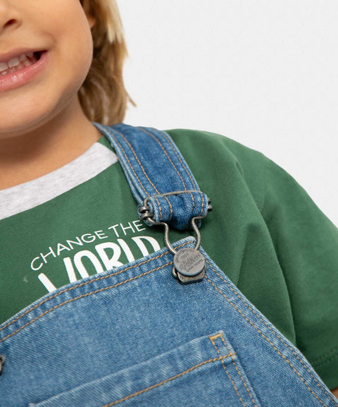 Overol Largo Para Bebé Niño En Denim Color Índigo